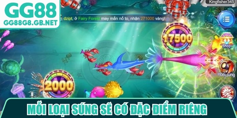 Mỗi loại s&uacute;ng sẽ c&oacute; đặc điểm ri&ecirc;ng về sức mạnh, tốc độ bắn v&agrave; phạm vi t&aacute;c động