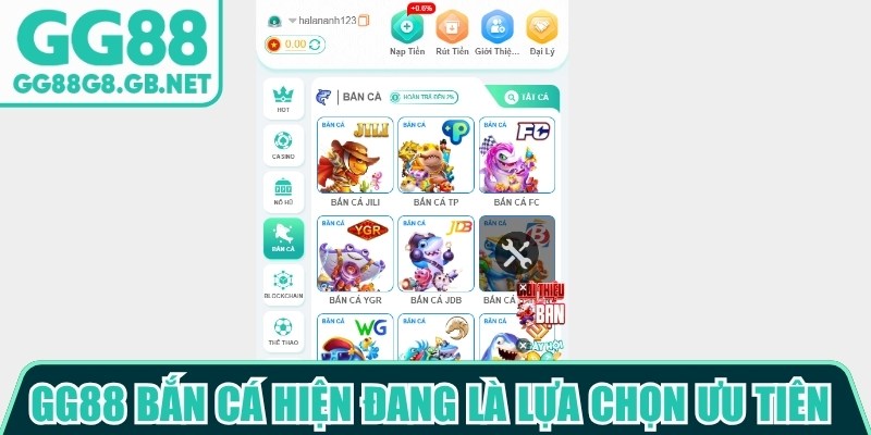 GG88 bắn c&aacute; hiện đang l&agrave; lựa chọn ưu ti&ecirc;n h&agrave;ng đầu của nhiều người chơi