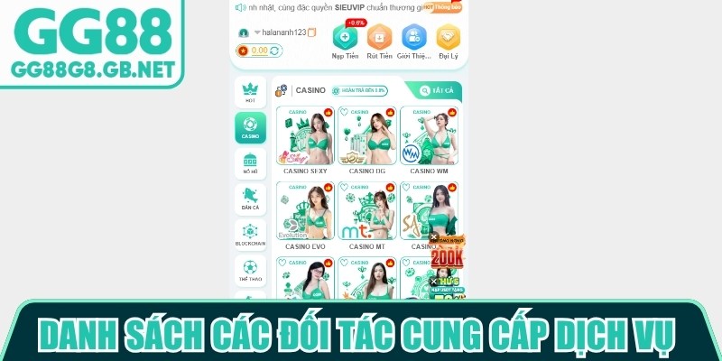 Danh s&aacute;ch c&aacute;c đối t&aacute;c cung cấp dịch vụ s&ograve;ng b&agrave;i uy t&iacute;n tại nh&agrave; c&aacute;i GG88