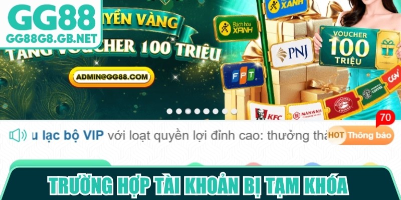 Trường hợp tài khoản bị tạm khóa để thực hiện kiểm tra