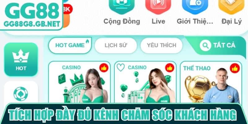 Tích hợp đầy đủ các kênh chăm sóc khách hàng tại trang chủ chính thức